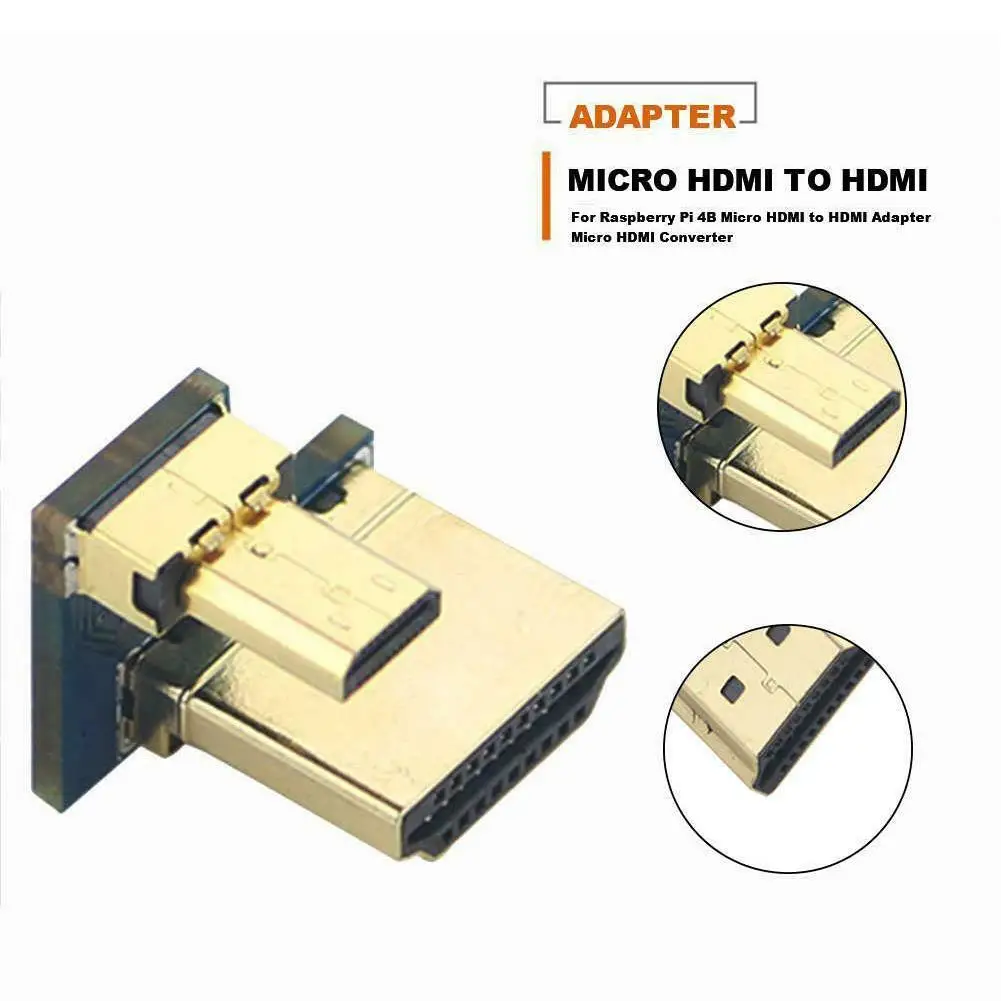 Micro HDMI-compatible to Converter for Raspberry Pi 4B Gold Plated Display Screen Adapter Portable Output Connec | Компьютеры и офис