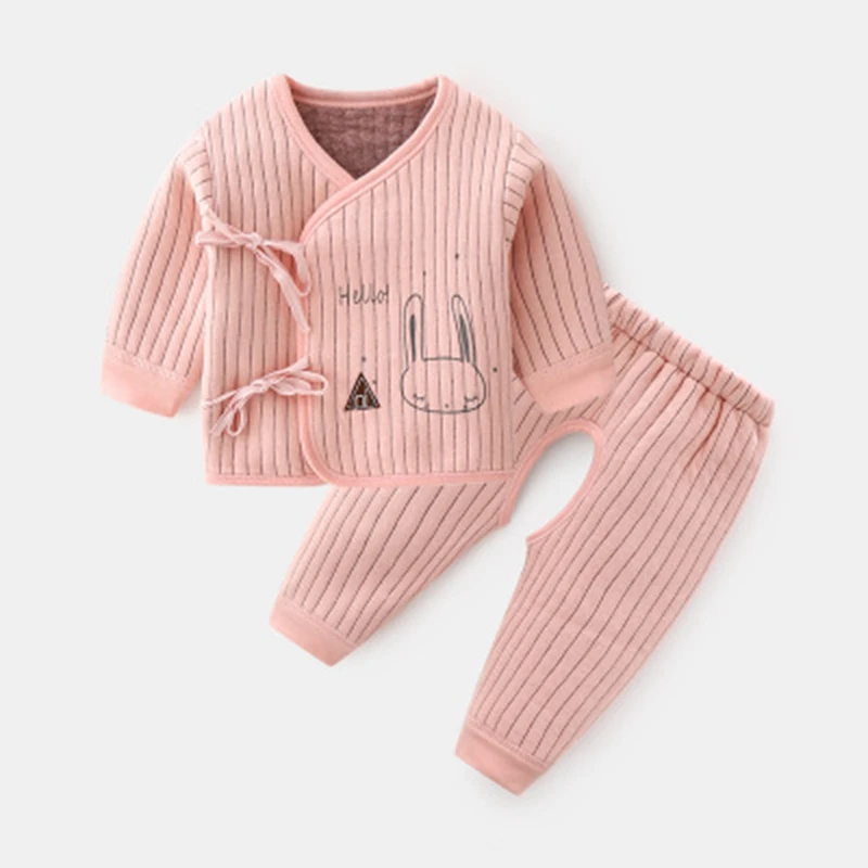 Одежда для новорожденных девочек и мальчиков 2020 мультяшный теплый комплект из