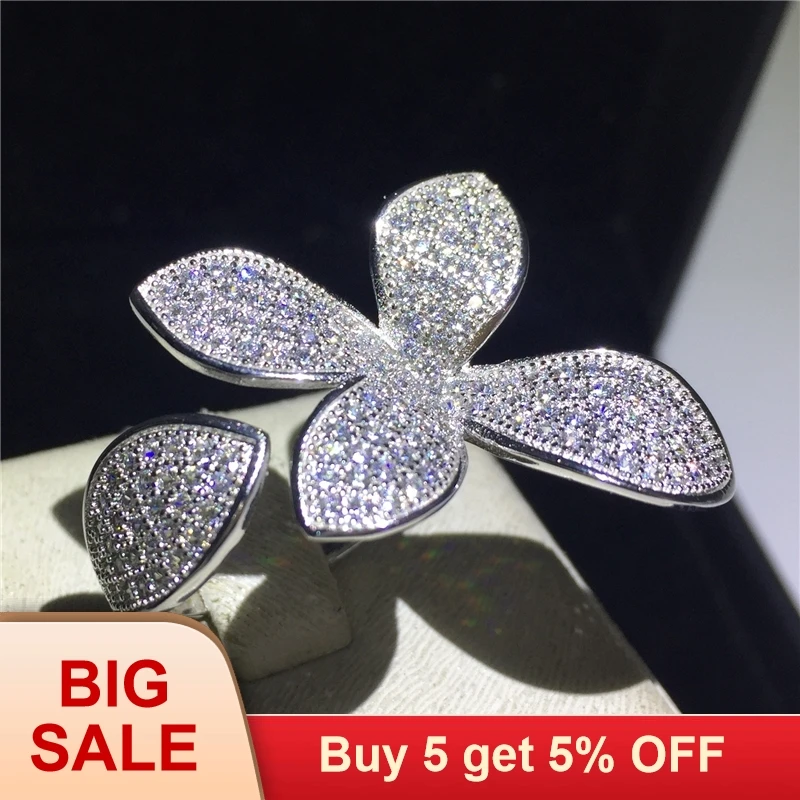 Женские кольца с большим листом элегантные вечерние открытые Регулируемые