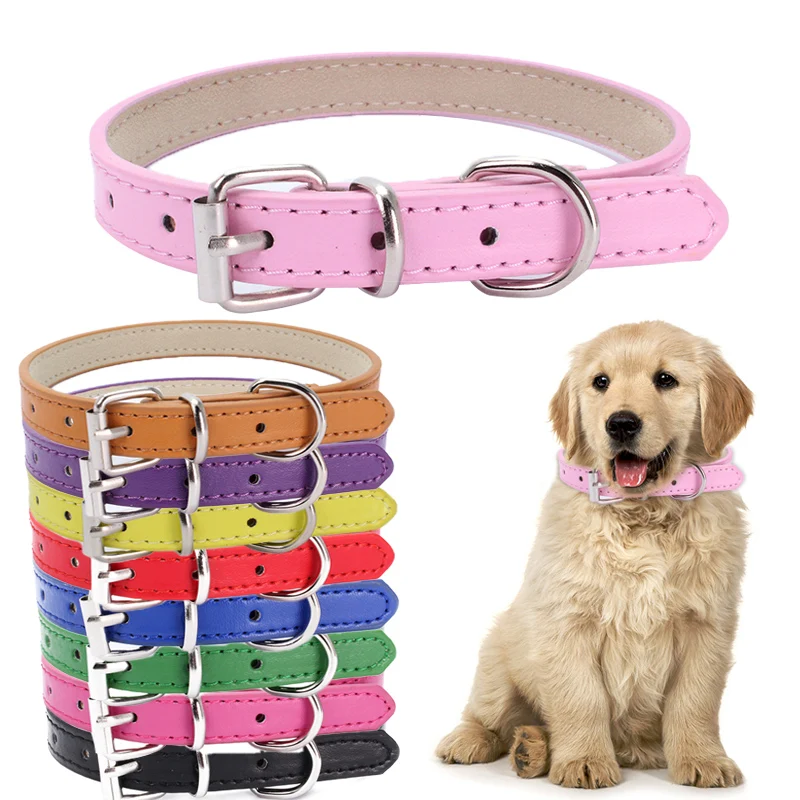 Прочный и регулируемый Модный стильный внешний вид мягкий кожаный ошейник для