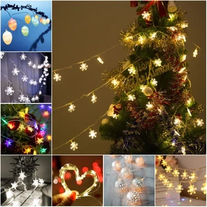 Рождественская светодиодная гирлянда, гирлянда со снежинками, украшение для рождественской елки, рождественский подарок, с новым годом 2021