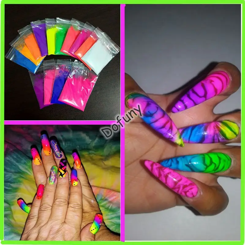 Декоративная неоновая пудра для ногтей 10 г | Красота и здоровье