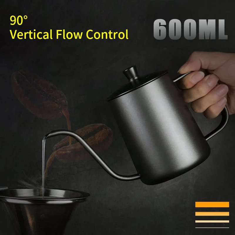 

Drip Kettle Food Grade Stainless Steel Coffee Tea Pot Gooseneck Dripper Pot Thin Mouth Non-stick Coating 350ml600ml