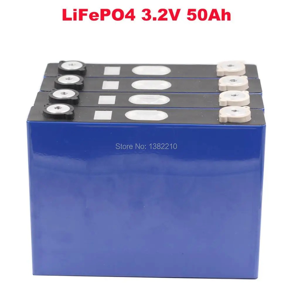 4 шт./лот LiFePO4 3 2 в 50 Ач непрерывный разряд 3C 150A для системы хранения солнечной