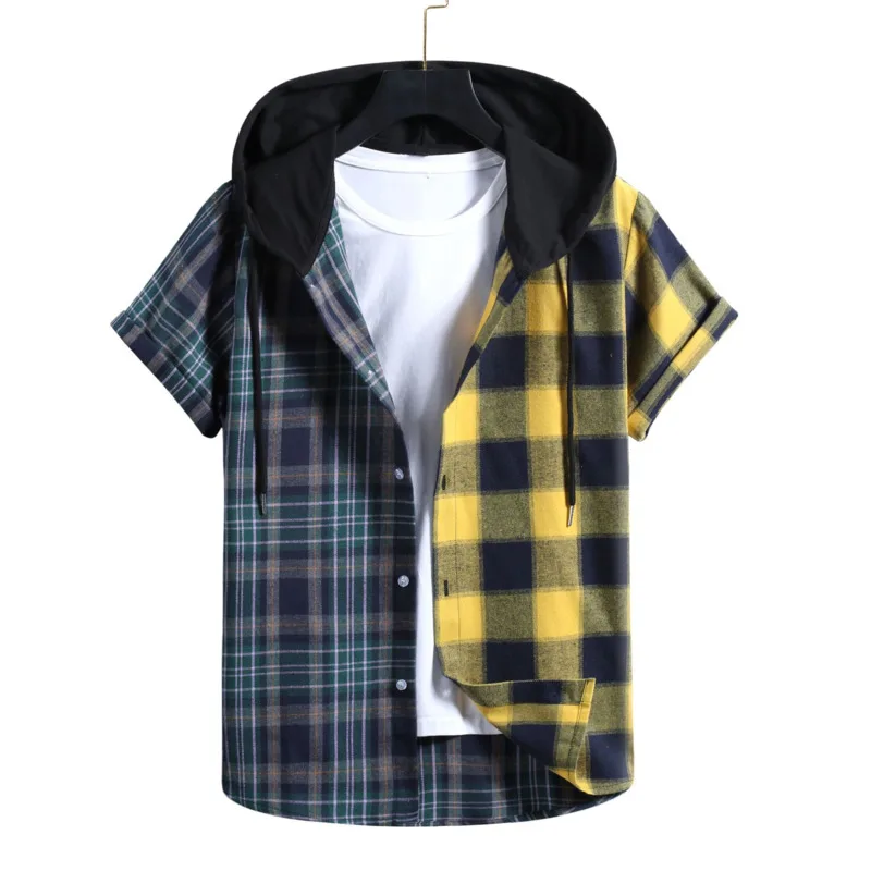 Летняя уличная одежда #4752 рубашки в стиле хип хоп для мужчин Повседневная рубашка