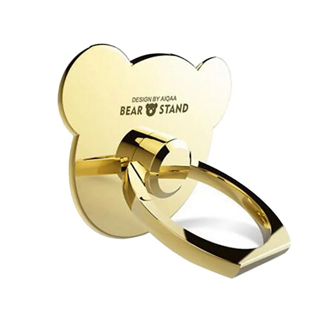 Gold Holder Милый мягкий силиконовый чехол с покрытием для Iphone 11 Pro X XS MAX XR 8 7 чехол с медвежатным кольцом держатель для I Phone 6 S 6 S Plus 5 5S чехол - Цвет: Gold Holder