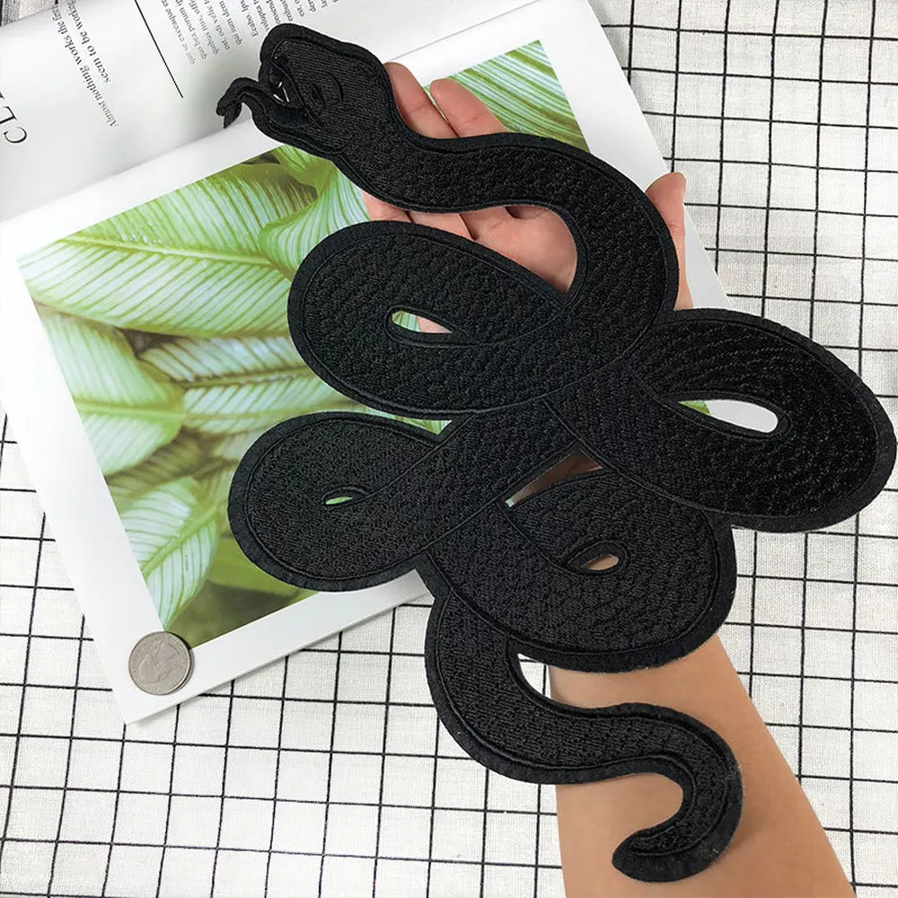 New Arrival Black Stickers for Clothes Patches Snake Embroidery Patch DIY Clothing Applique Dark | Дом и сад