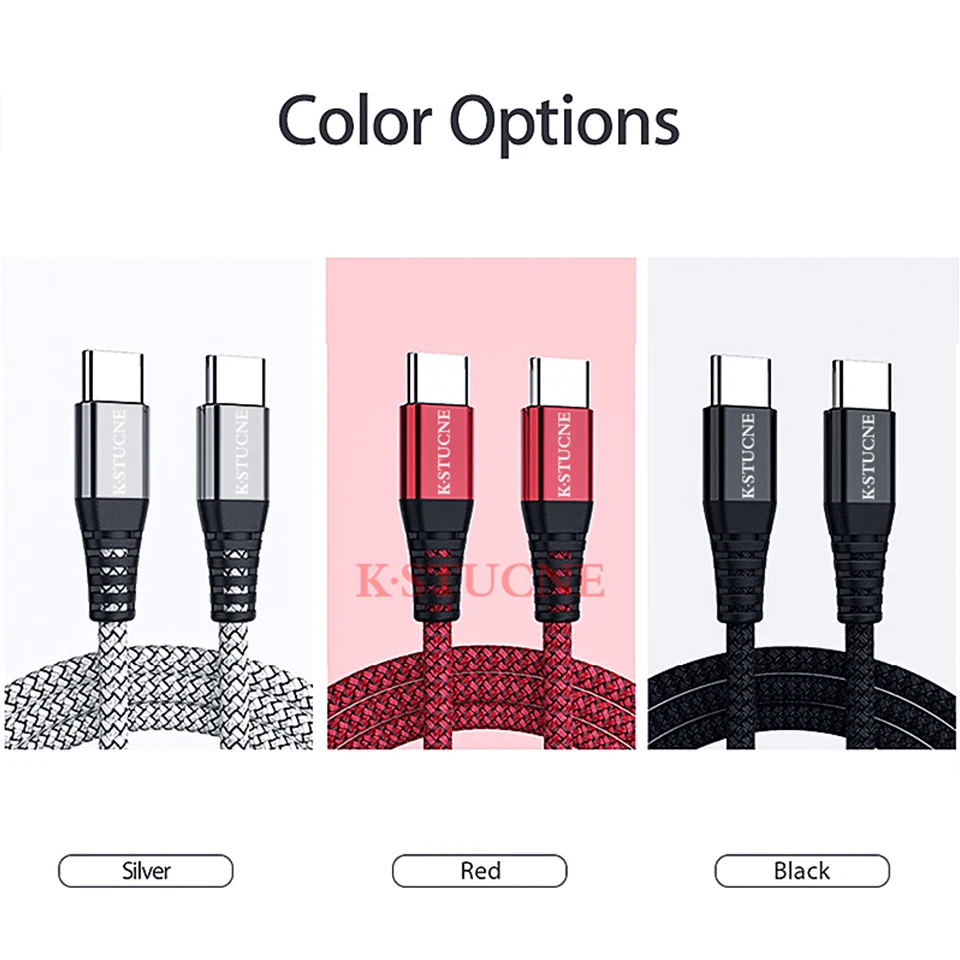 KSTUCNE Type C к USB кабель для Samsung S10 S9 S8 Note Xiaomi mi 9 8 60W PD Quick Charge 4 0 USBC Huawei Быстрая зарядка