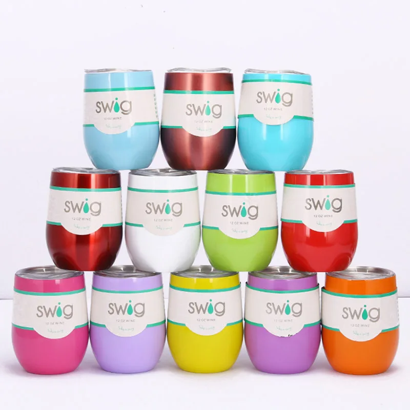 Swig Wine Cups Cup Insulated Thermos Coffee Mug Vacuum Travel Tumber 12oz Egg Shaped cup Beer | Дом и сад