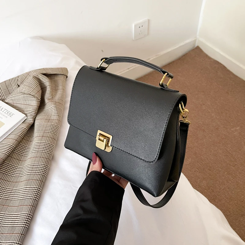 

High Quality PU Leather Women Designer Crossbody Handbag Simple Solid Color Luxury Design Shoulder Bag Casual Tote Bag for Women