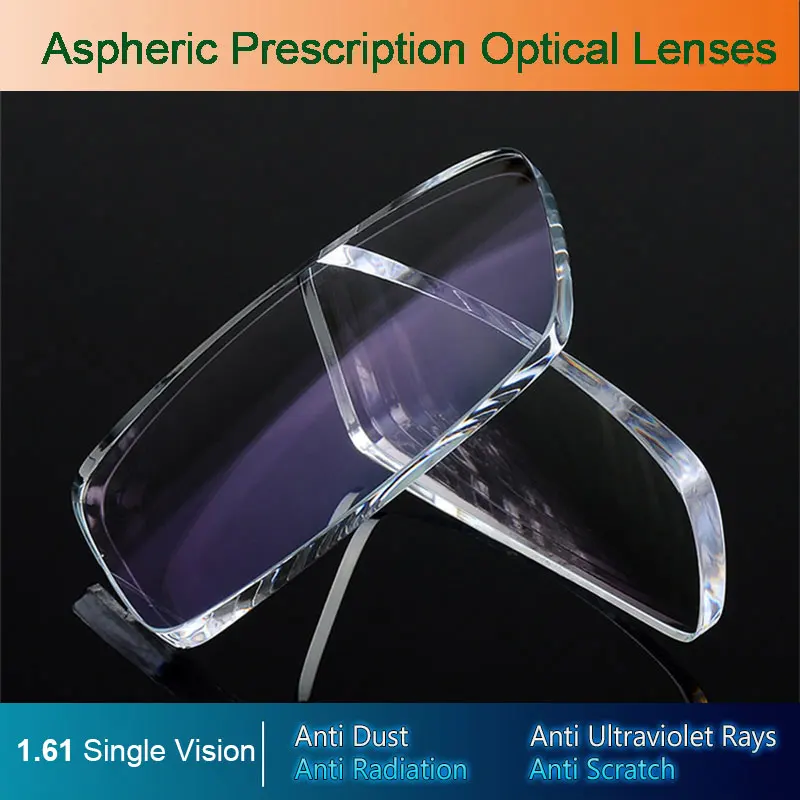 Gafas ópticas asféricas de visión única, lentes graduadas, recubrimiento de Marco AR, antiarañazos, 1,61