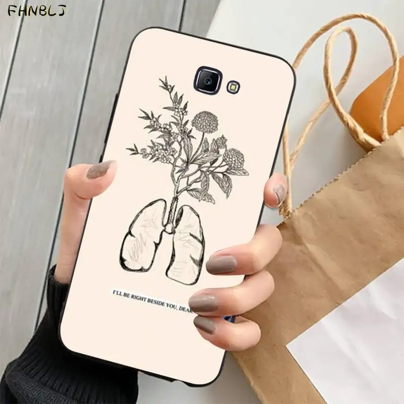 FHNBLJ большой эстетический цветочный Художественный Черный Мягкий чехол для