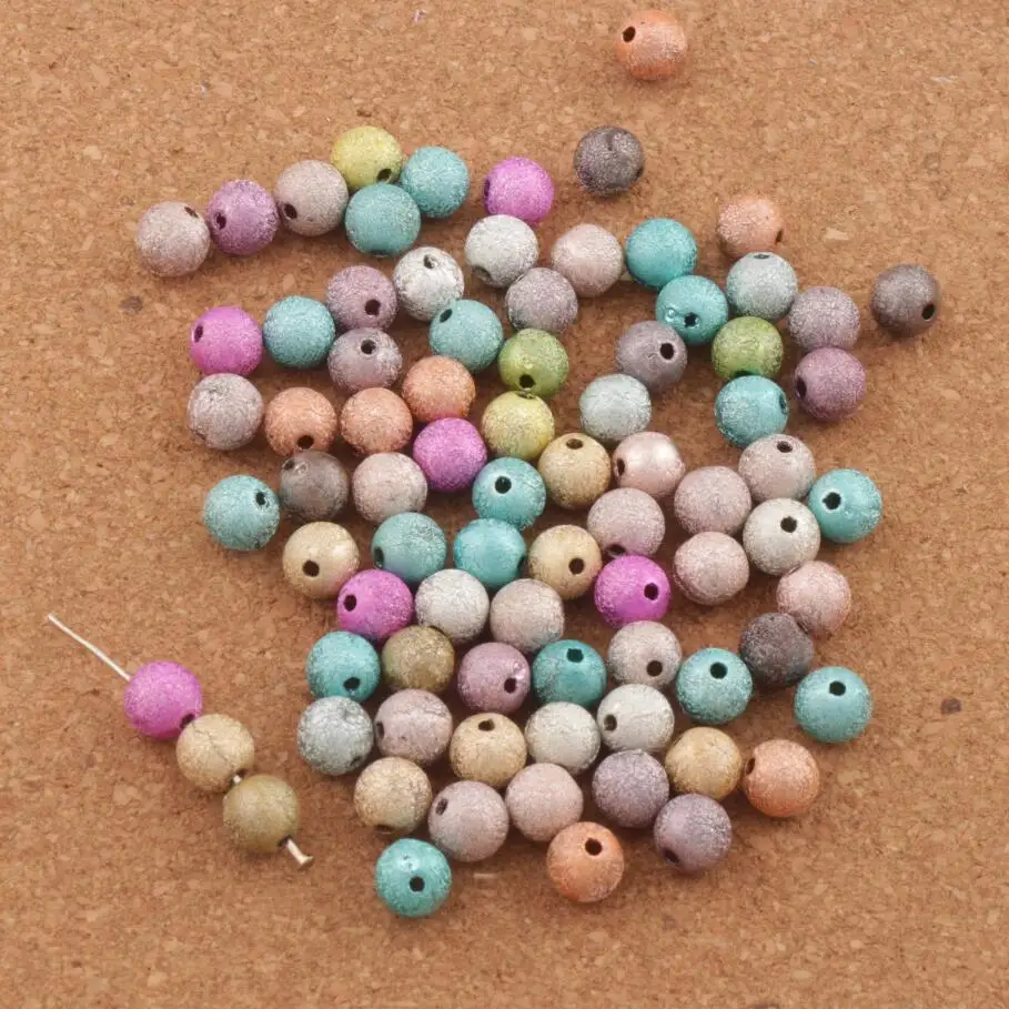 800pcs 8mm Colorful Scrub Matte Round Beads Acrylic L3042 Jewelry DIY
