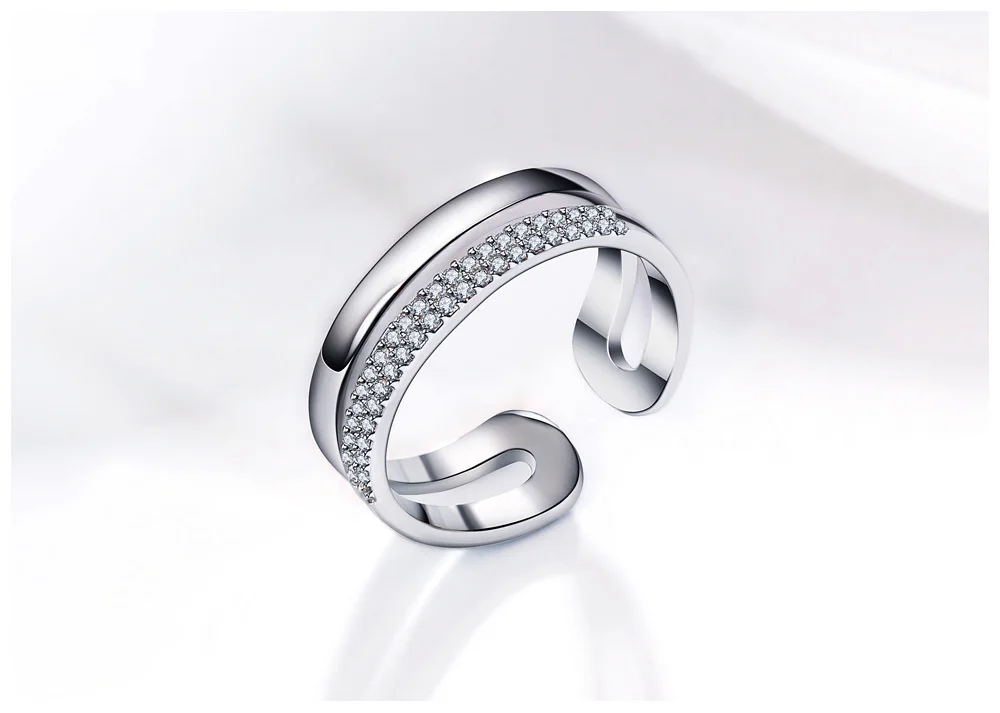 DreamCarnival 1989 с открытыми концами двойные линии полые родий цвет подарок Joyas Anillos Mujer Bijoux циркония кольцо SJ25000