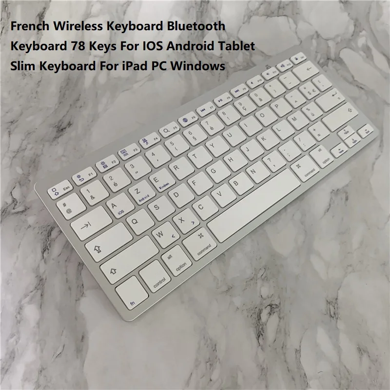 Teclado sem Fio Teclas para Ios Teclado para Ipad Francês Bluetooth Teclado Android Tablet Magro pc Windows 78
