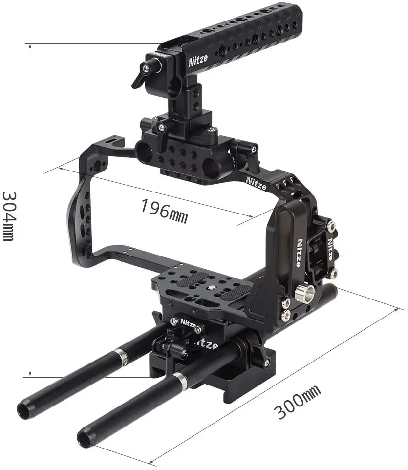 Комплект клетки Nitze BMPCC 4K/6K для камеры Blackmagic Pocket Cinema Camera с верхней ручкой кронштейн