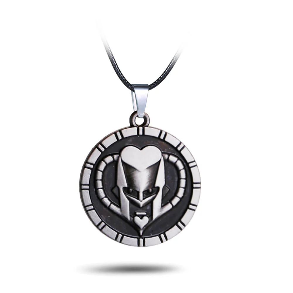 Leather necklace-7 Мультяшные ювелирные изделия колье ожерелье щит Подвески JOJOS причудливый Кулон "Приключение" Круглый убийца королева Шарм ожерелье s мужские подарки - Окраска металла: Leather necklace-7