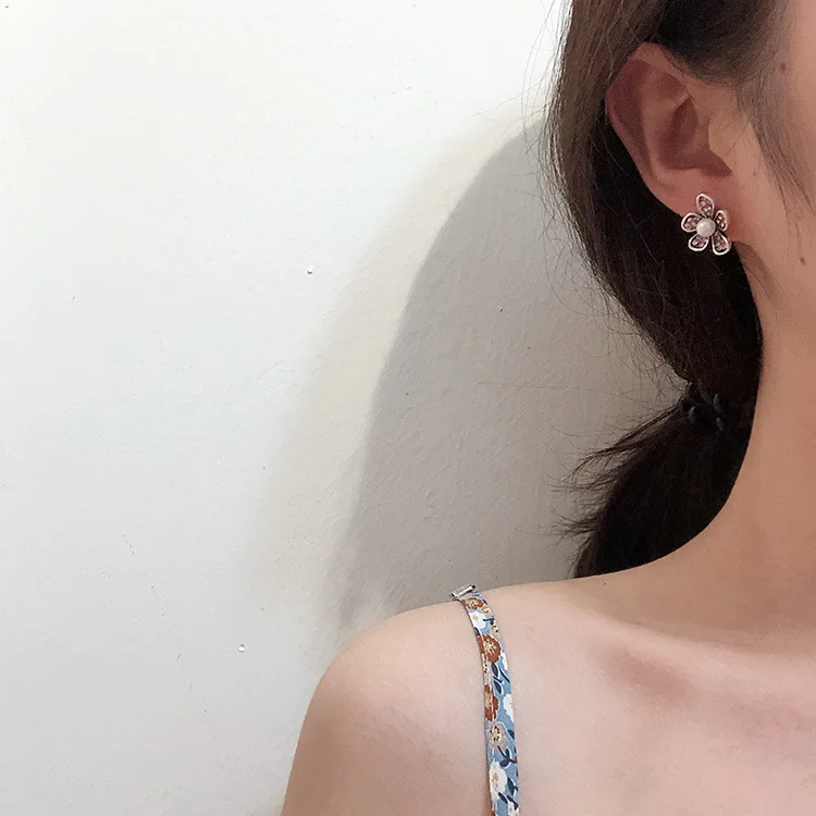 2019 корейская мода простые циркониевые хрустальные миниатюрные цветочные