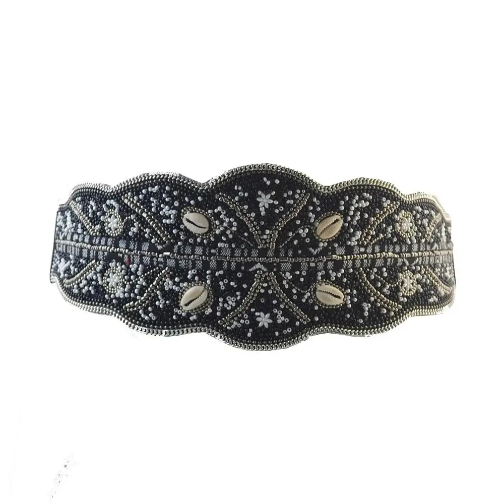 Boho Ethnic Vintage Handmade waistband Shell Leaf black body chain Street shooting Popular Waist Belt Belly Chains Jewel |