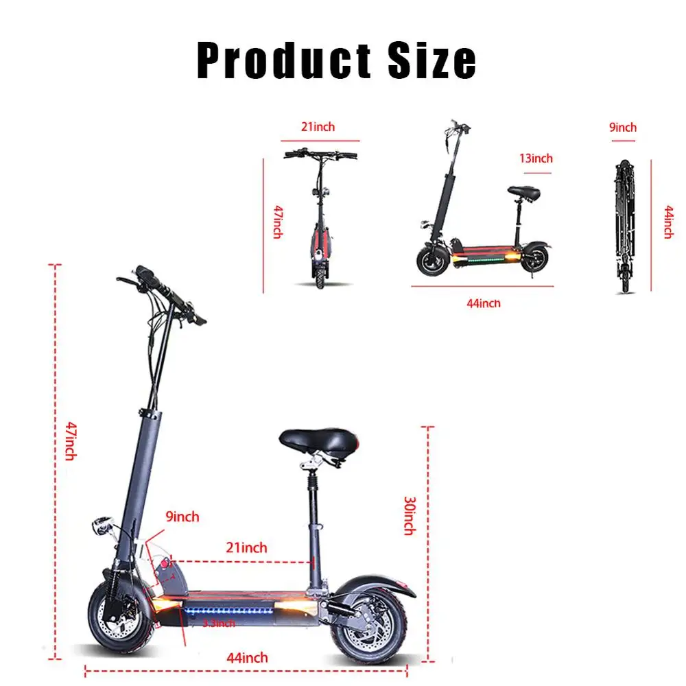 

Foldable Electric Scooters Adults with Seat 48v 800w E Scooter 26ah Lithium Battery 100km Max Distance EU USA Stock
