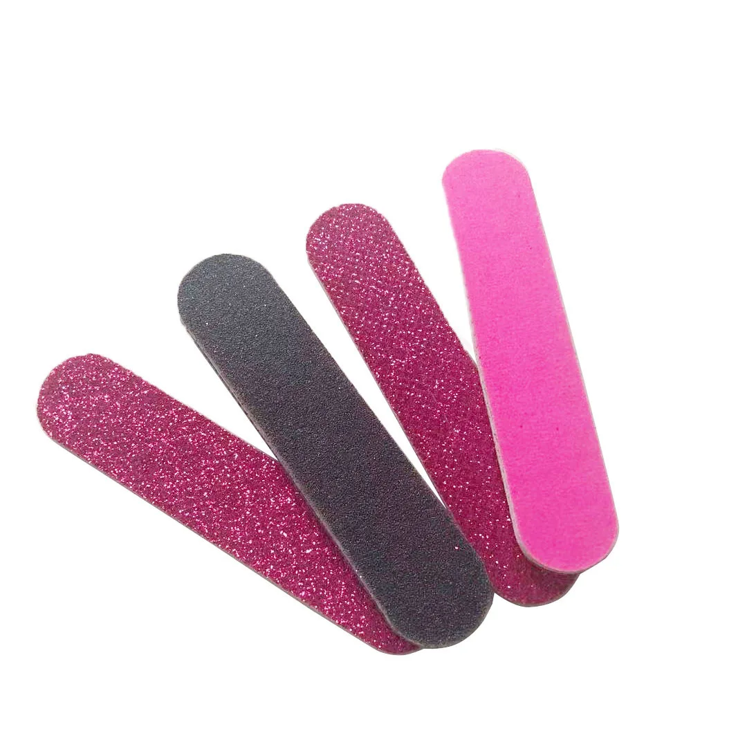 50pcs/lot Mini nail file for art 3.5&quot pink glitter sandpaper emery board mini | Красота и здоровье