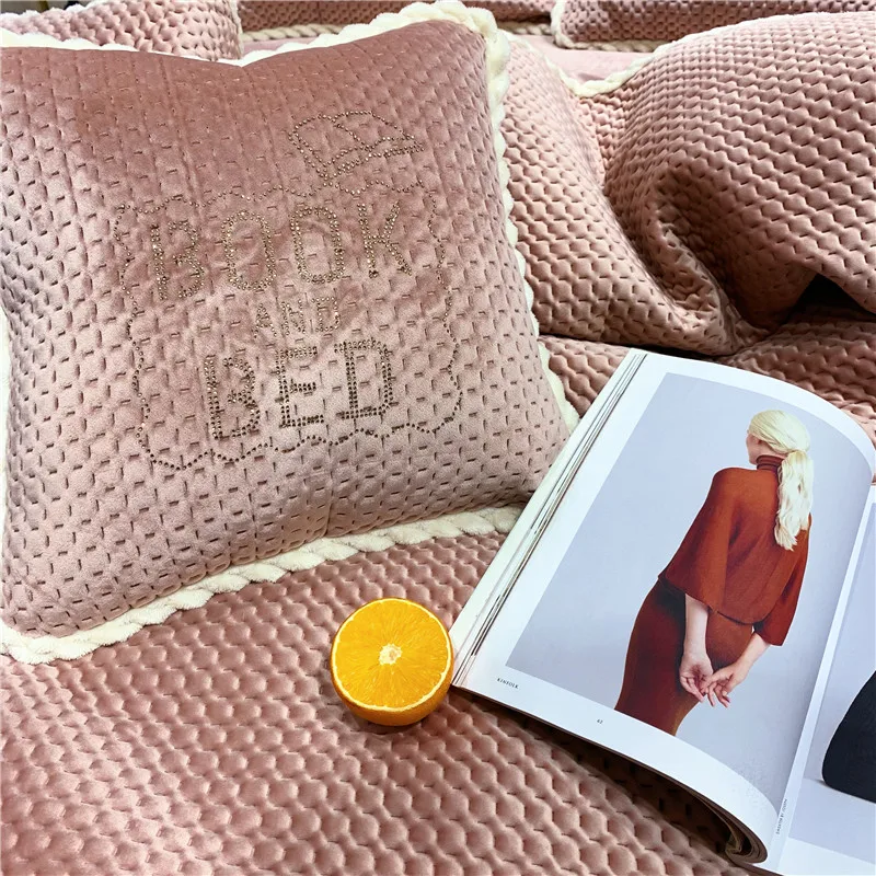 4/7 шт. роскошный Твердый Цвет бархат Постельное белье (пододеяльник простынь и