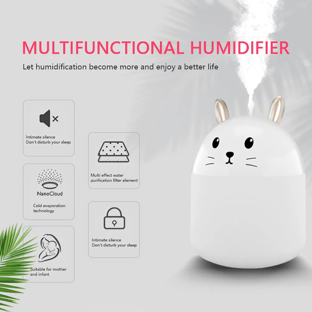 

Portable Mini Humidifier 250ml Cool Mist Humidifier With Night Light Humidifier Diffuser For Bedroom Nawilzacz Powietrza