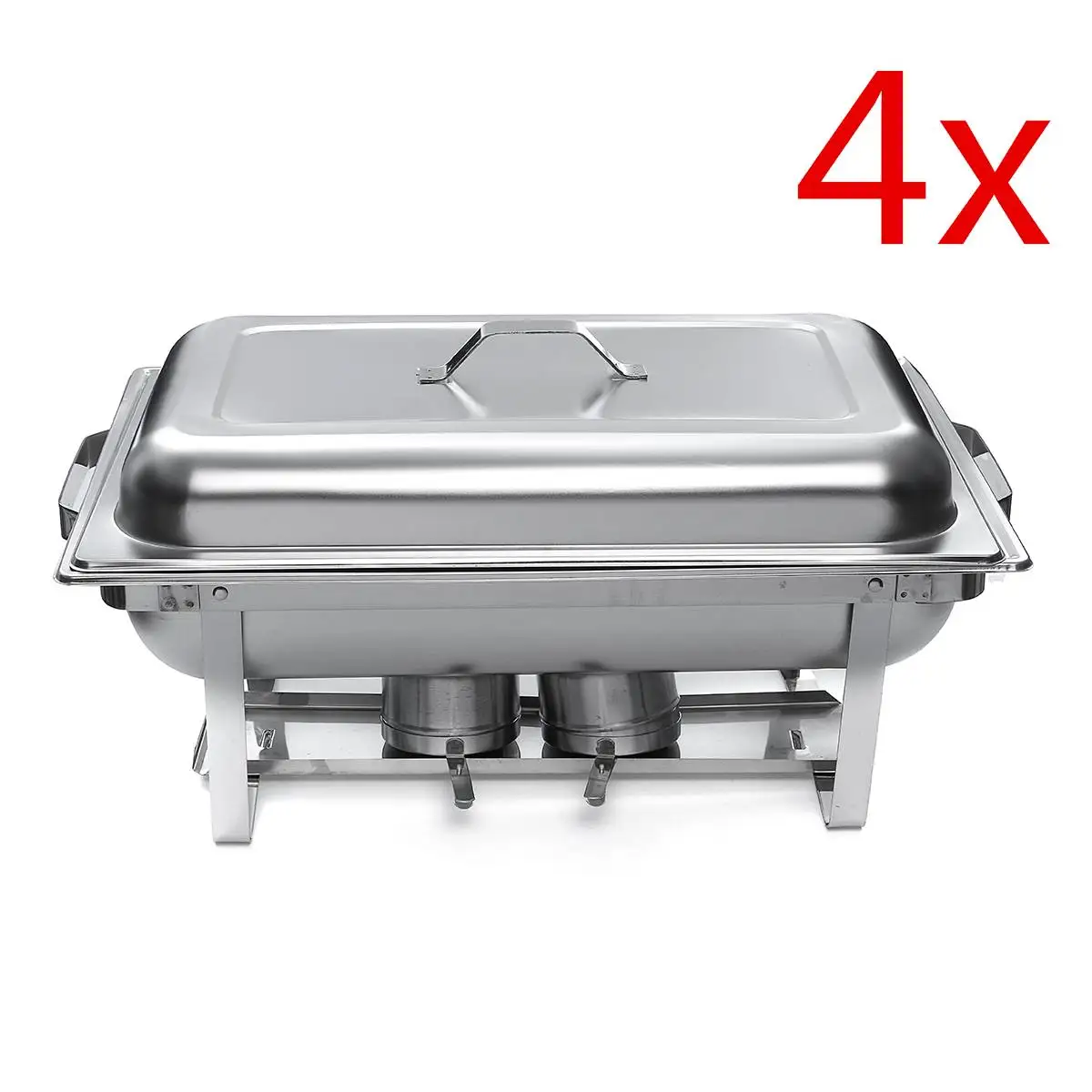 4 packs 4 упаковки 9л Складная квадратная плита из нержавеющей стали для буфета набор посуды контейнер подогреватель пищи жаровня блюдо полный буфет питание - Цвет: 4 packs