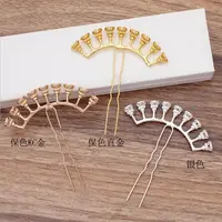 Women 9 Flower Caps Hairpin Stick Wedding Bridal Hairpin U Shaped Hair Clip Barrettes Hair Accessories Jewelry Fitings Wholesale