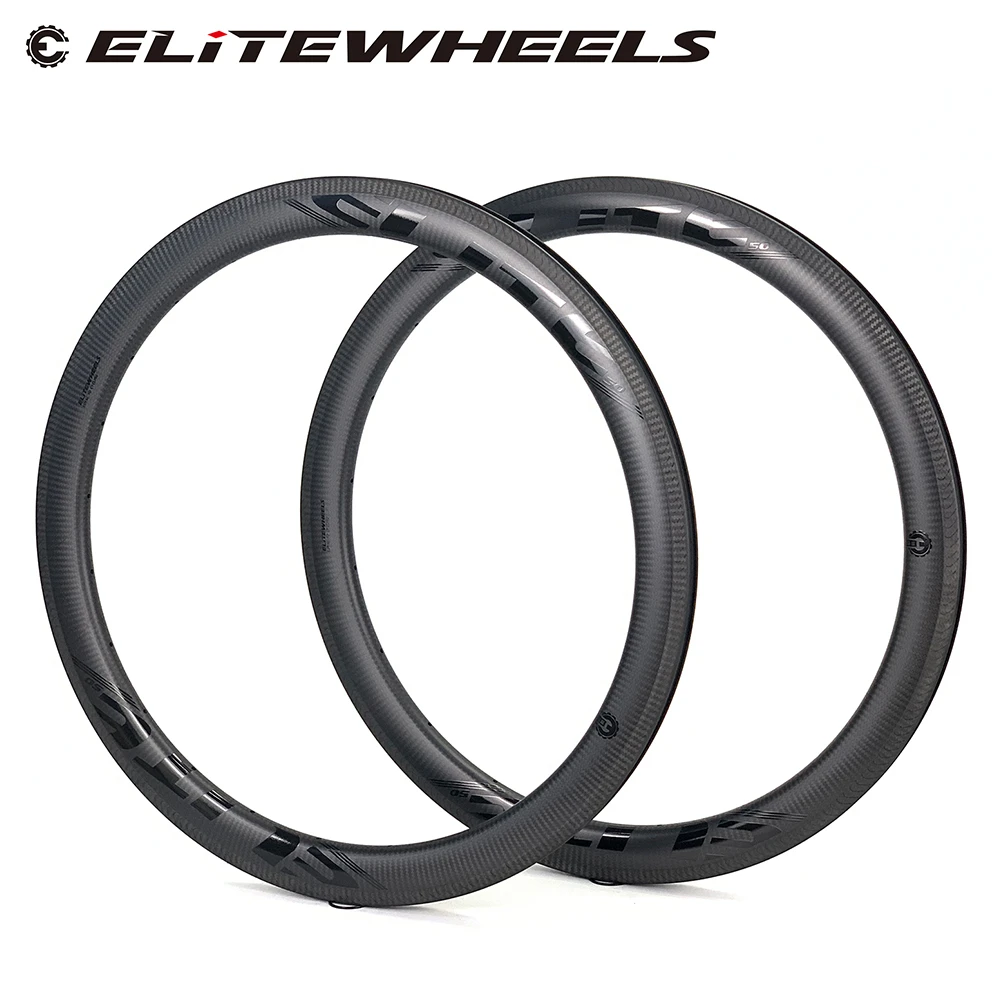 ELITEWHEELS 700c дорожный велосипед обод из углеродного волокна 50 мм 3K Twill матовый V