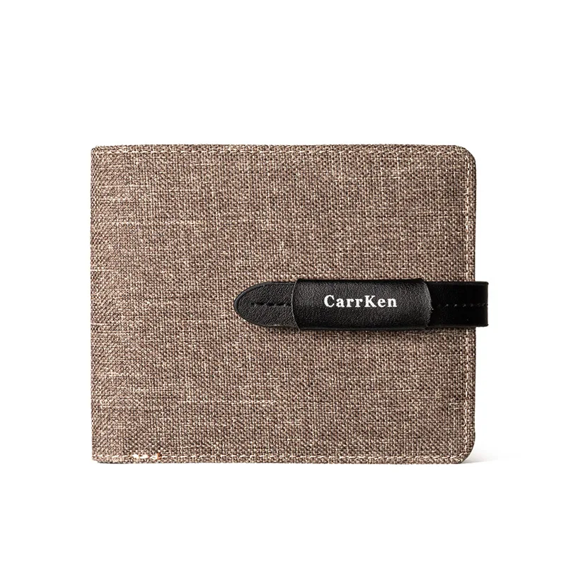 

Carrken Casual Business Wallet Tree Pattern Leather Short Money Bag Fashion Solid Color Male Photo Card Vintage Short Purse 2021