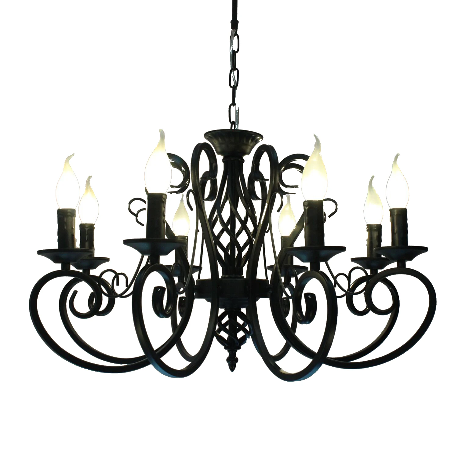 Французские кантри металлические люстры свеча железный винтажный светильник