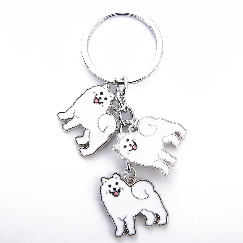 

NEW Cute Dog Keychains Pet Anime Car Keyrings DIY Pendants Bag Charms Best Friend Lucky Gifts Key Chains Women Accessories