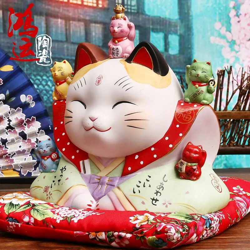 Maneki Neko керамический счастливый кот домашний декор фарфоровые декоративные