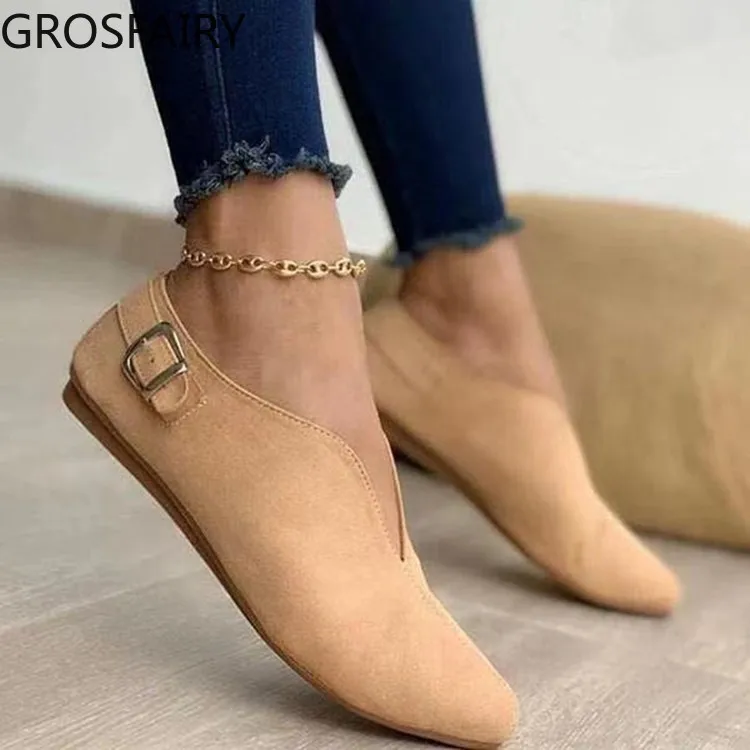 

Summer Single Shoes Women's PU Surface Without Laces, Casual Flat Leather Shoes, Women Walking and Dancing Light Women's Shoes