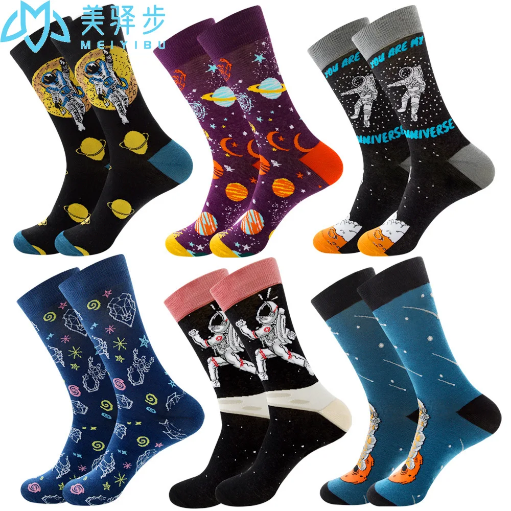 12 Pairs Per Set Autumn Diamond Socks Animal Fruit Socks Food Geometry Christmas Funny Sock Gift