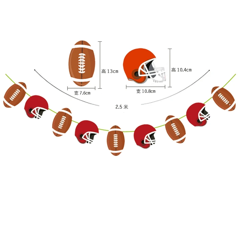 1set helmet flag Футбол бумажный флаг Вымпел Баннер для мальчиков подарок на день рождения ребенка обратно в школу вечерние принадлежности для декора - Цвет: 1set helmet flag