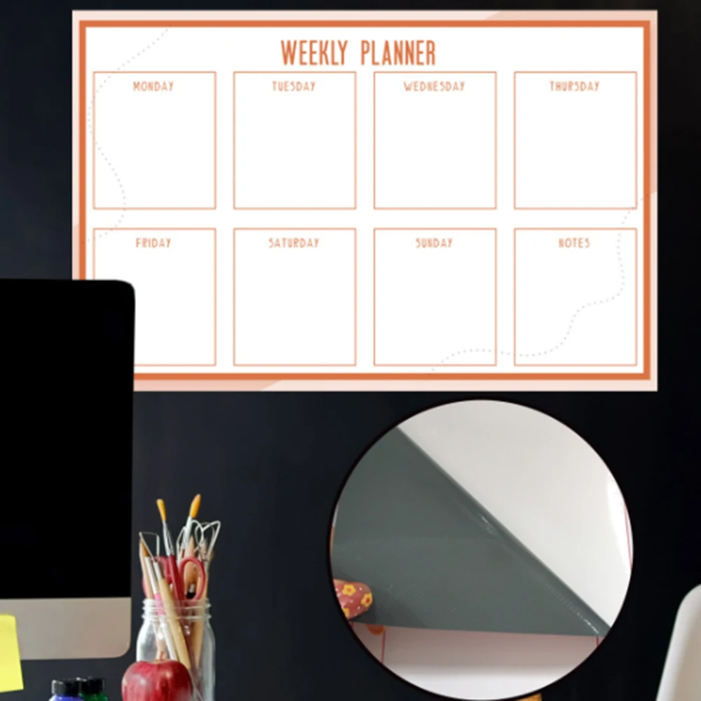 Еженедельный ежемесячный планировщик настольная сухая стираемая доска наклейка