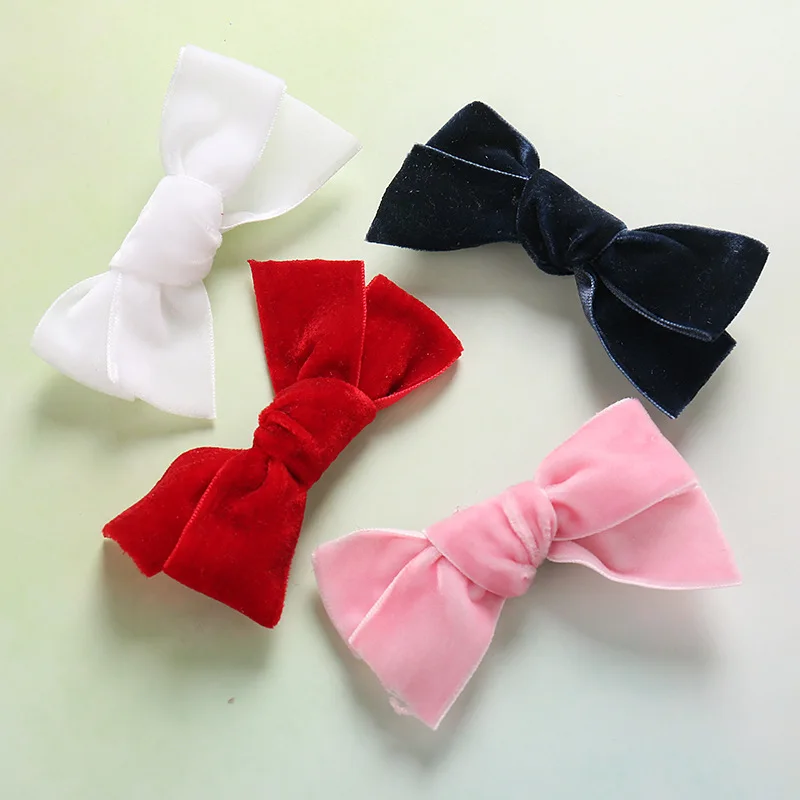 

Baby Hair Clips Girl Velvet Barrette For Children Bows Hairpins Toddler Kawaii Accessories Infant Ribbon Hairgrips Korean Pins
