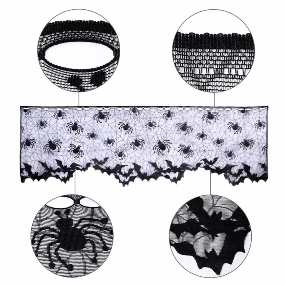 3 в 1 Хэллоуин плетеная штора лампа оттенок покрытия ткань черный паук Летучая
