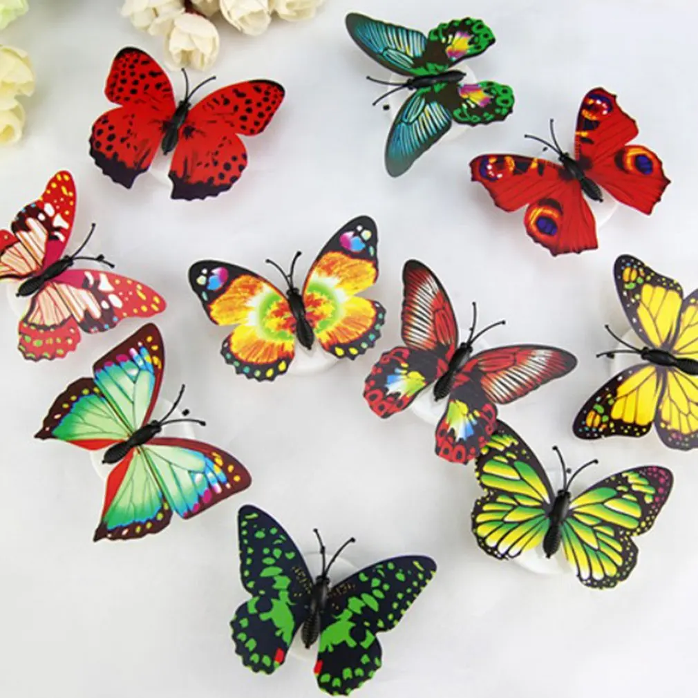 Бабочка Искусство Светящиеся Настенные наклейки Красочные Изменение