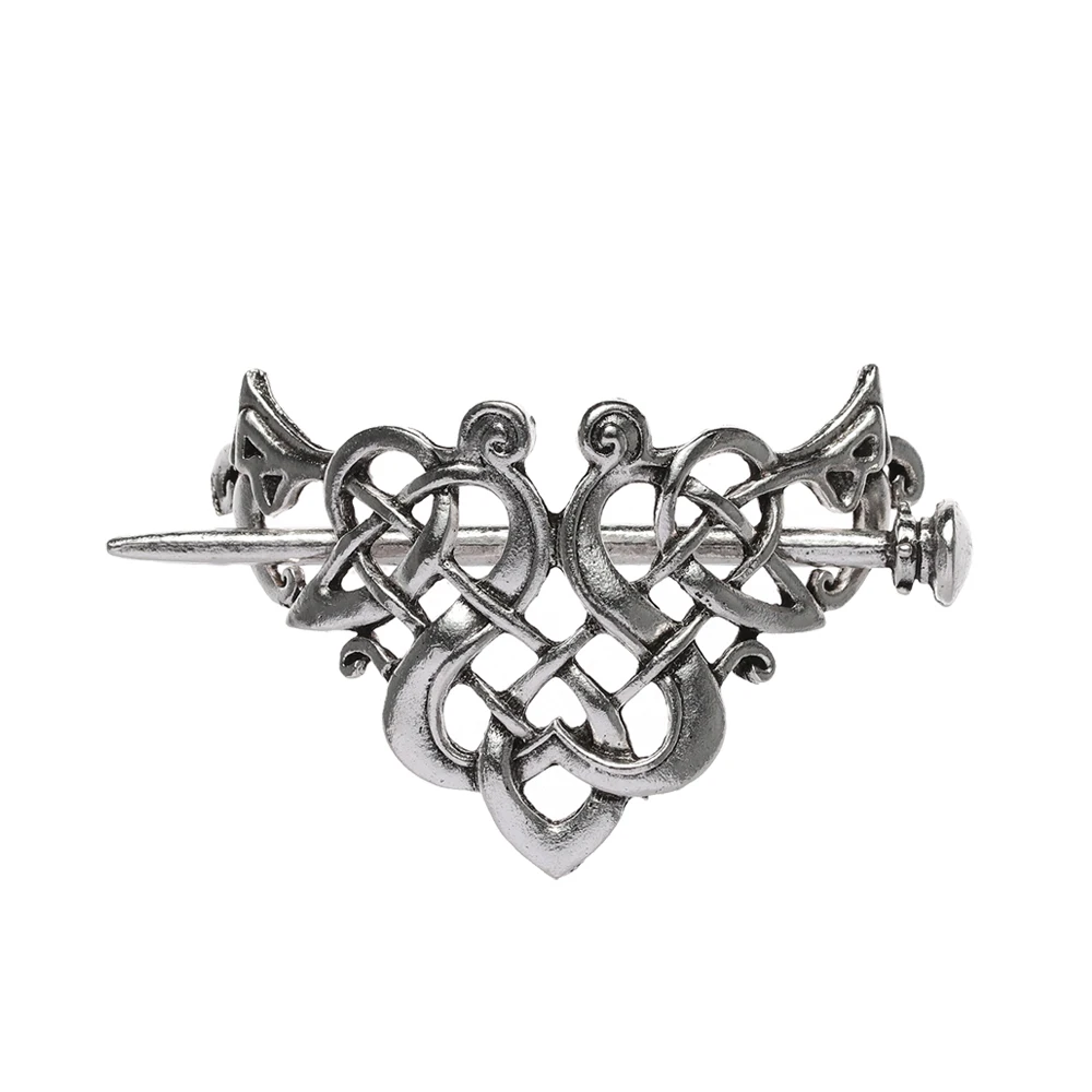 best headbands for women New Vintage Silver Celtic Metal Hairpins Knot Hair Slide Viking Hair Clips Hair Barrette Hair Stick Women Girls Hair Accessories Hairclip