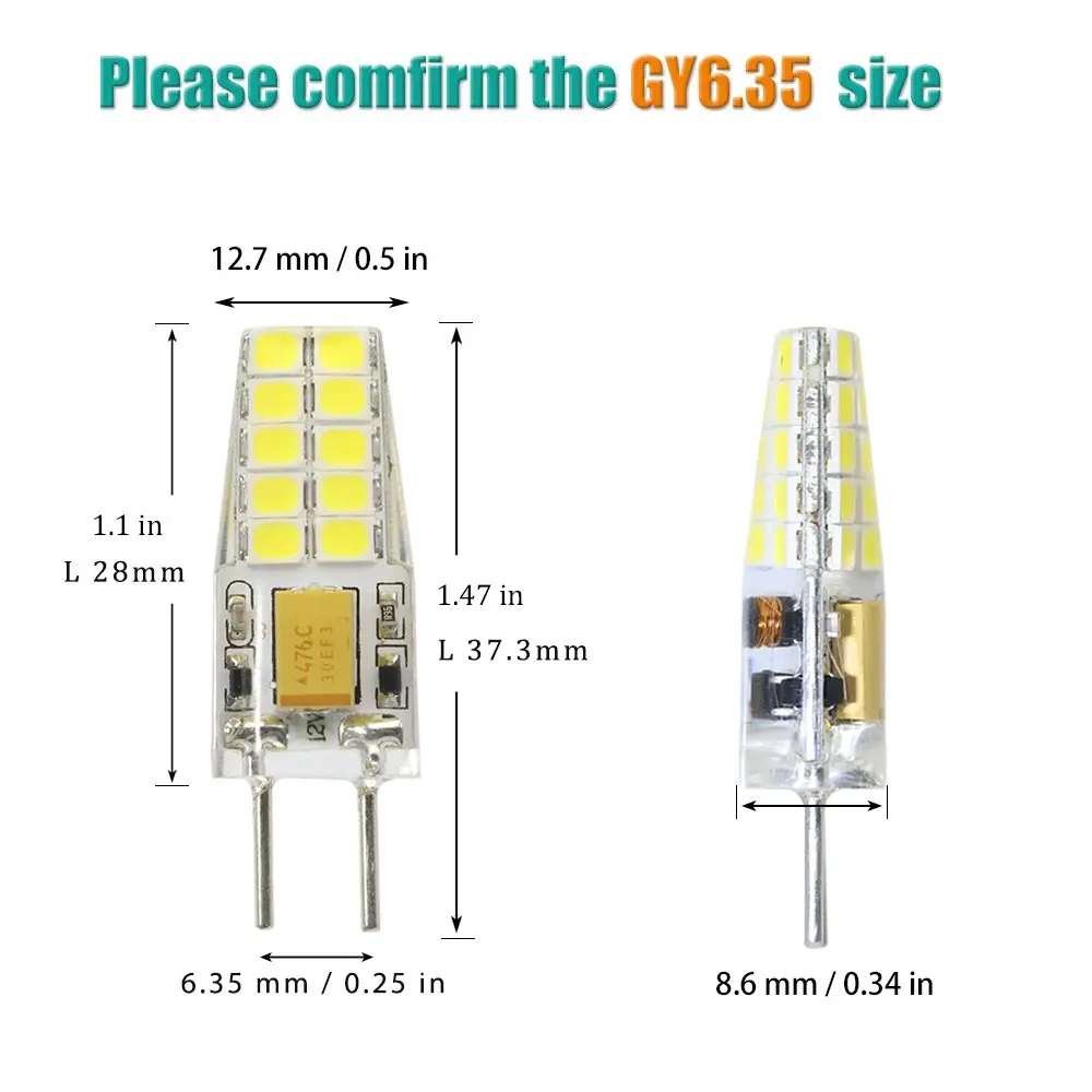 GY6.35 светодиодные лампы 3 Вт низкое напряжение 12 вольт. G6.35/GY6.35 основание JCD