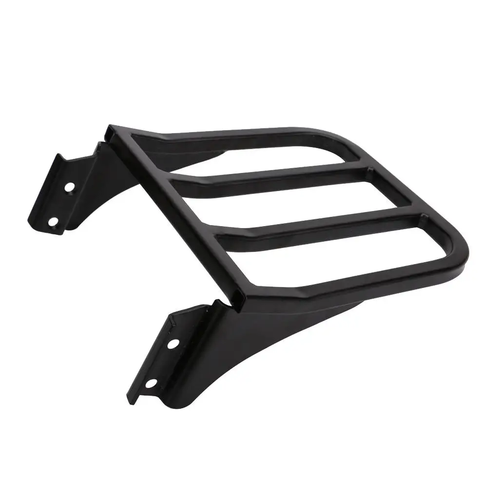 

Motorcycle Black /Chrome Iron Sissy Bar Backrest Luggage Rack Rear Carrier