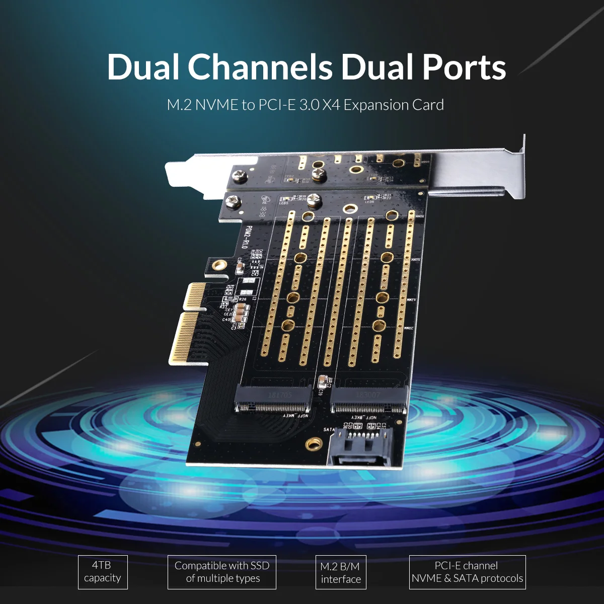Карта преобразования ORICO PDM2 PCI Express M.2 интерфейс SSD NVME в PCI-E 3 0 X4 Gen3 поддержка