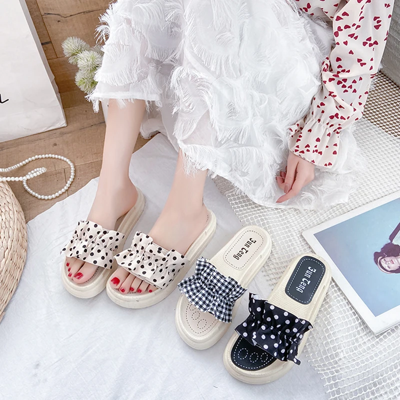 

Shoes Woman 2021 Rubber Slippers Platform Lady Pantofle Girl Flat Massage New Rome Slides Fabric Basic PU Shoes Woman 2021 Slipp
