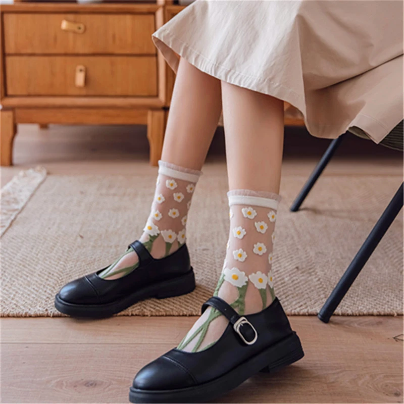 Новинка модные летние женские носки тонкие Дизайнерские Длинные повседневные