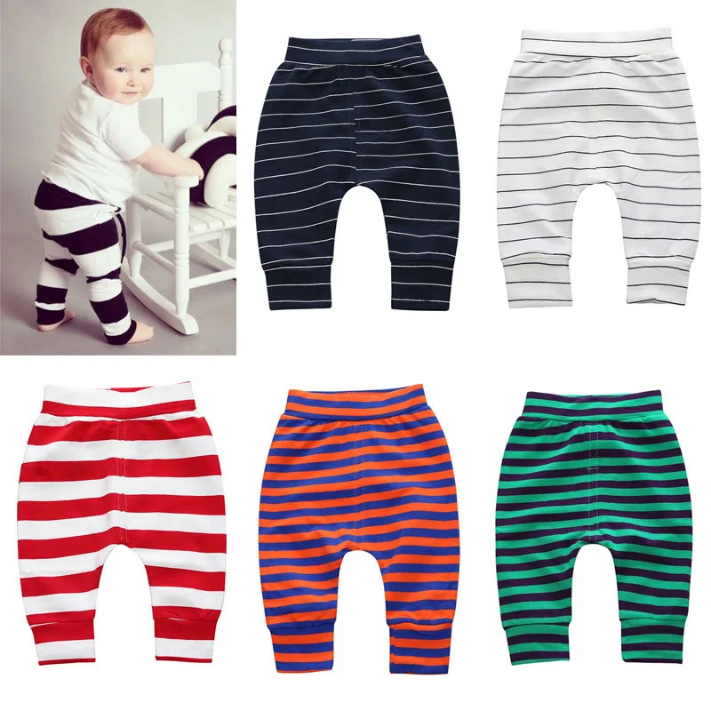 

Winter Baby Pants Cotton Striped Pants For Baby Girls Boys Clothes Open Crotch Pants