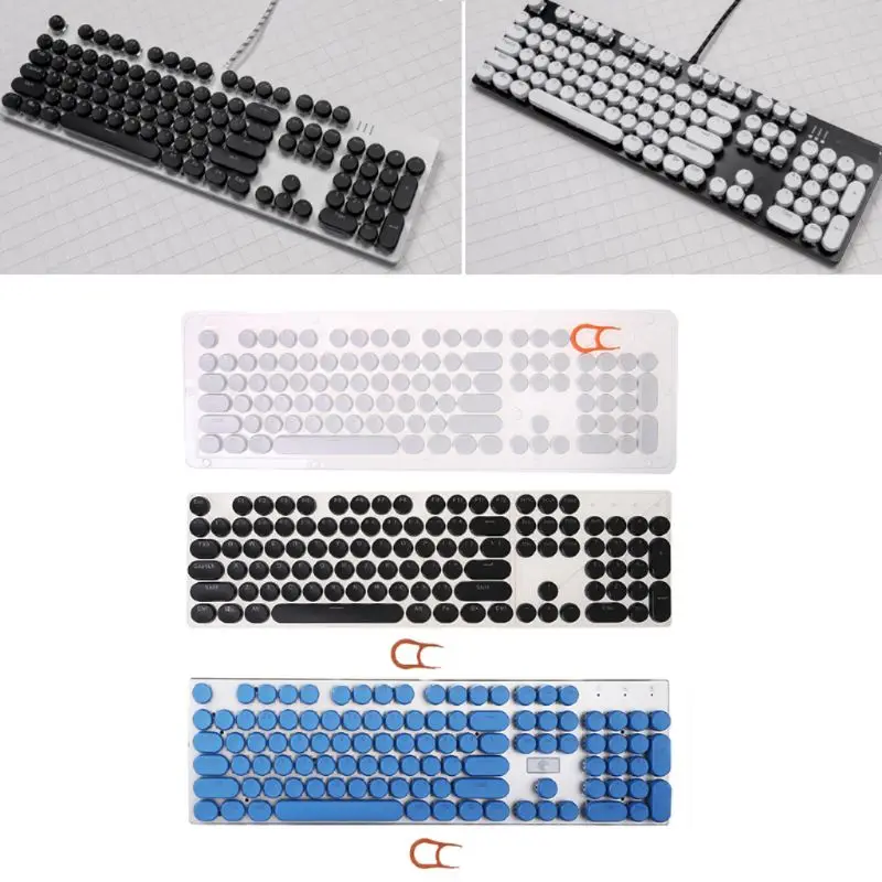 Для стилизованных 104 клавиши Ретро круглых колпачков двойной выстрел DIY стимпанк