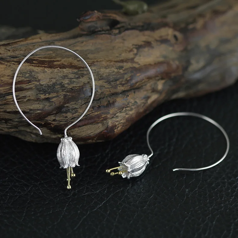 

Серьги-подвески женские, из 100% серебра 925 пробы, ручной работы